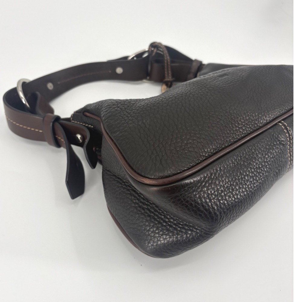 Dooney & Bourke Dark Brown Pebbled Leather Shoulder Bag Purse - Picture 4 of 9